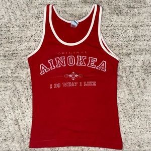 AINOKEA | Y2K type red graphic tank top